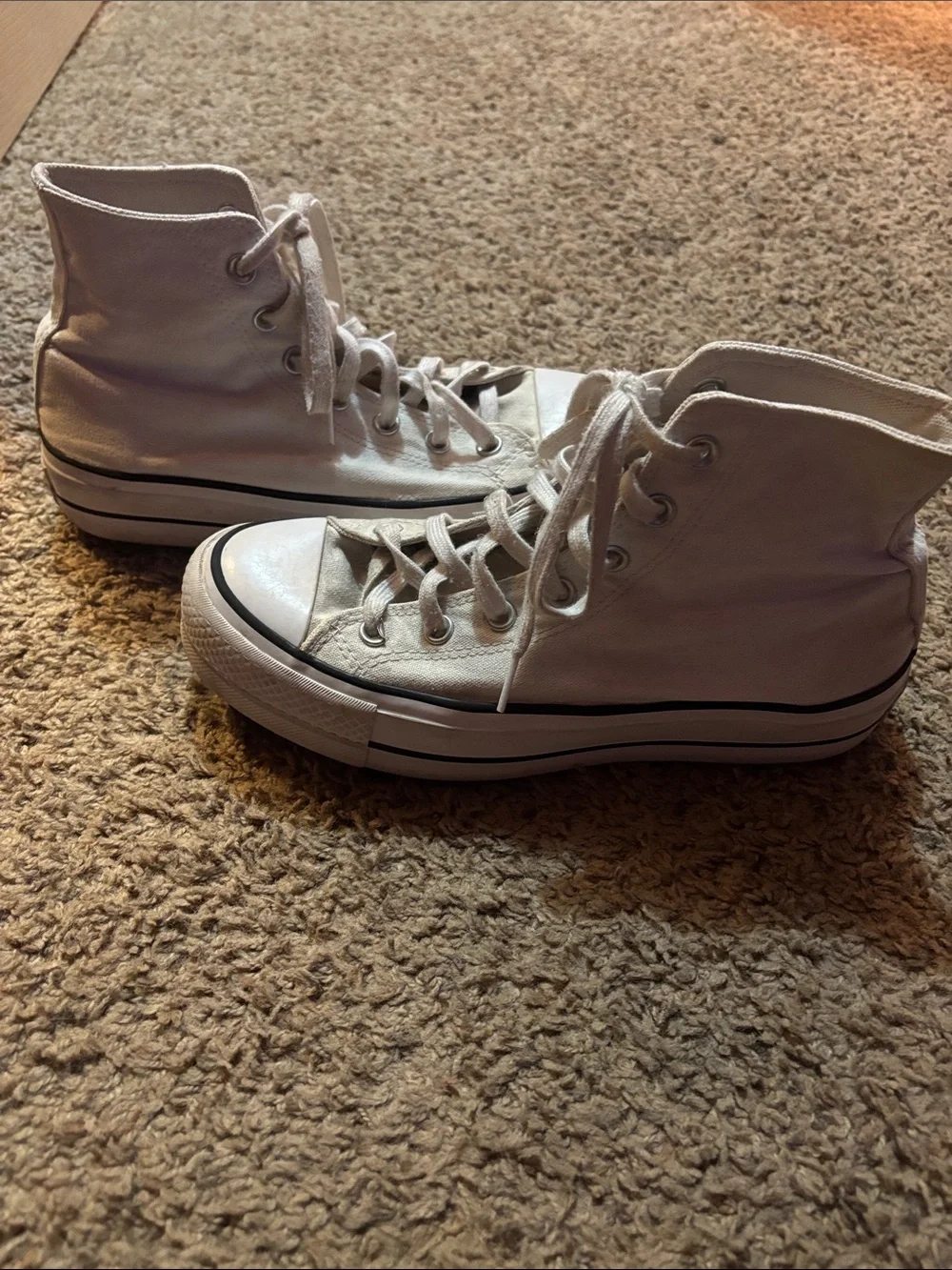 Converse White High Top Canvas Sneakers